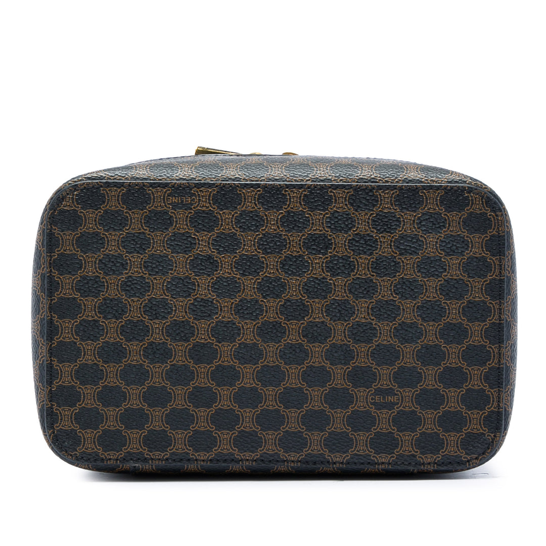 Celine Macadam Double Zippé Vanity Toile enduite Marron – vue 3 – GABY PARIS