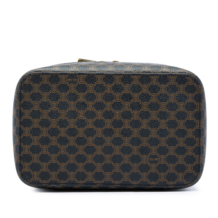 Celine Macadam Double Zippé Vanity Toile enduite Marron – vue 3 – GABY PARIS