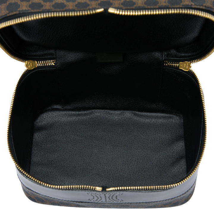 Celine Macadam Double Zippé Vanity Toile enduite Marron – vue 4 – GABY PARIS
