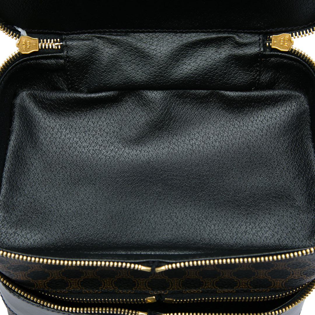 Celine Macadam Double Zippé Vanity Toile enduite Marron – vue 5 – GABY PARIS