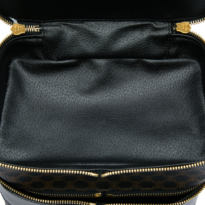 Celine Macadam Double Zippé Vanity Toile enduite Marron – vue 5 – GABY PARIS