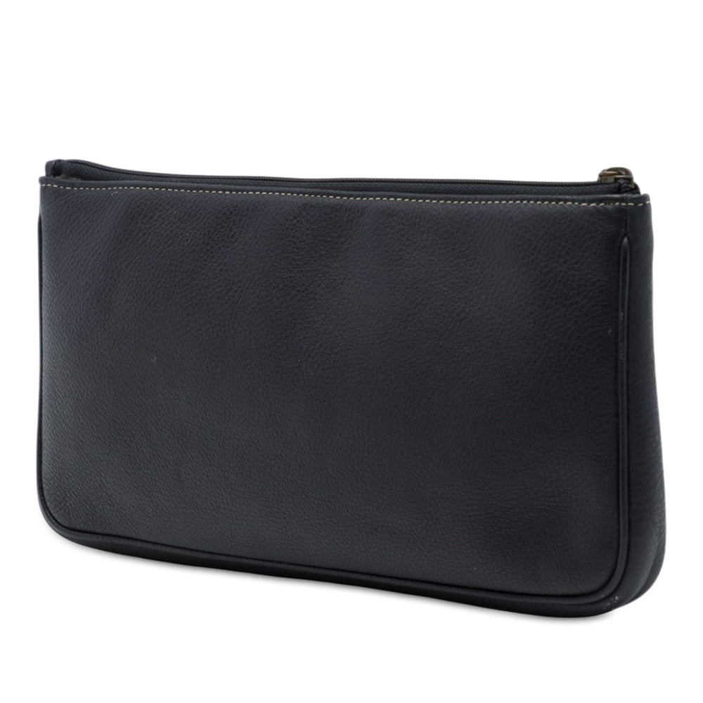 Dior Logo grainé Pochette Cuir de veau grainé Noir – vue 2 – GABY PARIS