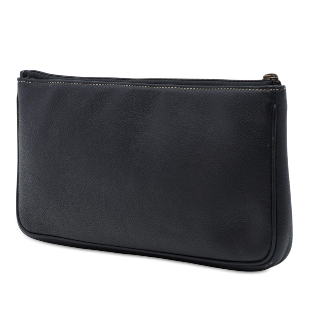 Dior Logo grainé Pochette Cuir de veau grainé Noir – vue 2 – GABY PARIS