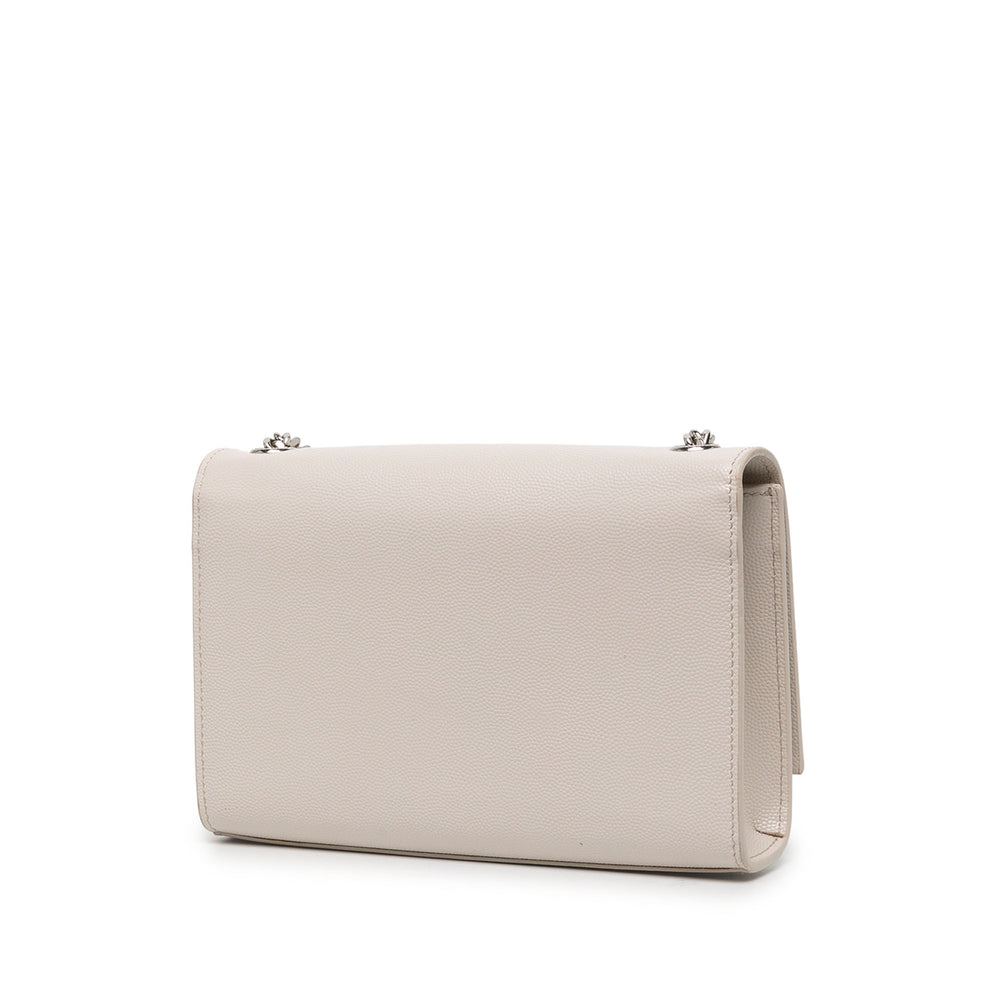 Saint Laurent Sac bandoulière Grain de Poudre Kate Pompon Monogram Petit Blanc – vue 2 – GABY PARIS