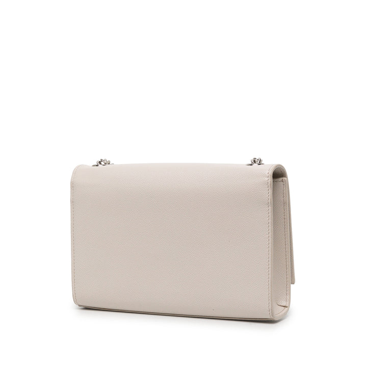 Saint Laurent Sac bandoulière Grain de Poudre Kate Pompon Monogram Petit Blanc – vue 2 – GABY PARIS