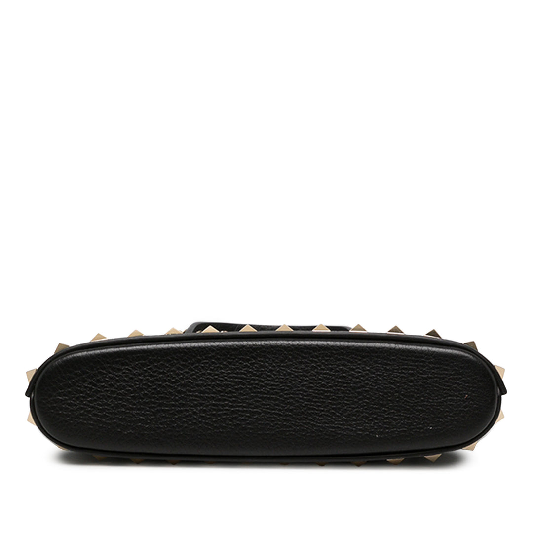 Valentino Cabas Grainy Rockstud Mini Cuir de veau Noir – vue 3 – GABY PARIS