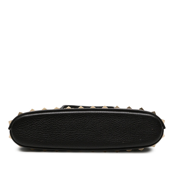 Valentino Cabas Grainy Rockstud Mini Cuir de veau Noir – vue 3 – GABY PARIS