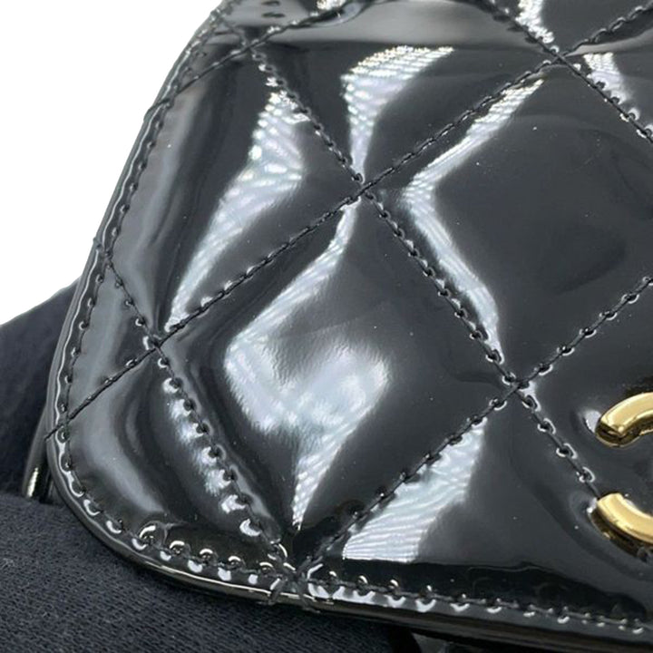 Chanel CC Quilted Cuir verni Frame Flap Pochette with Chain Noir – GABY PARIS Authentique