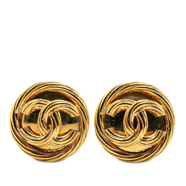 Gold Plated CC Clip On Earrings Gold - Gaby Paris