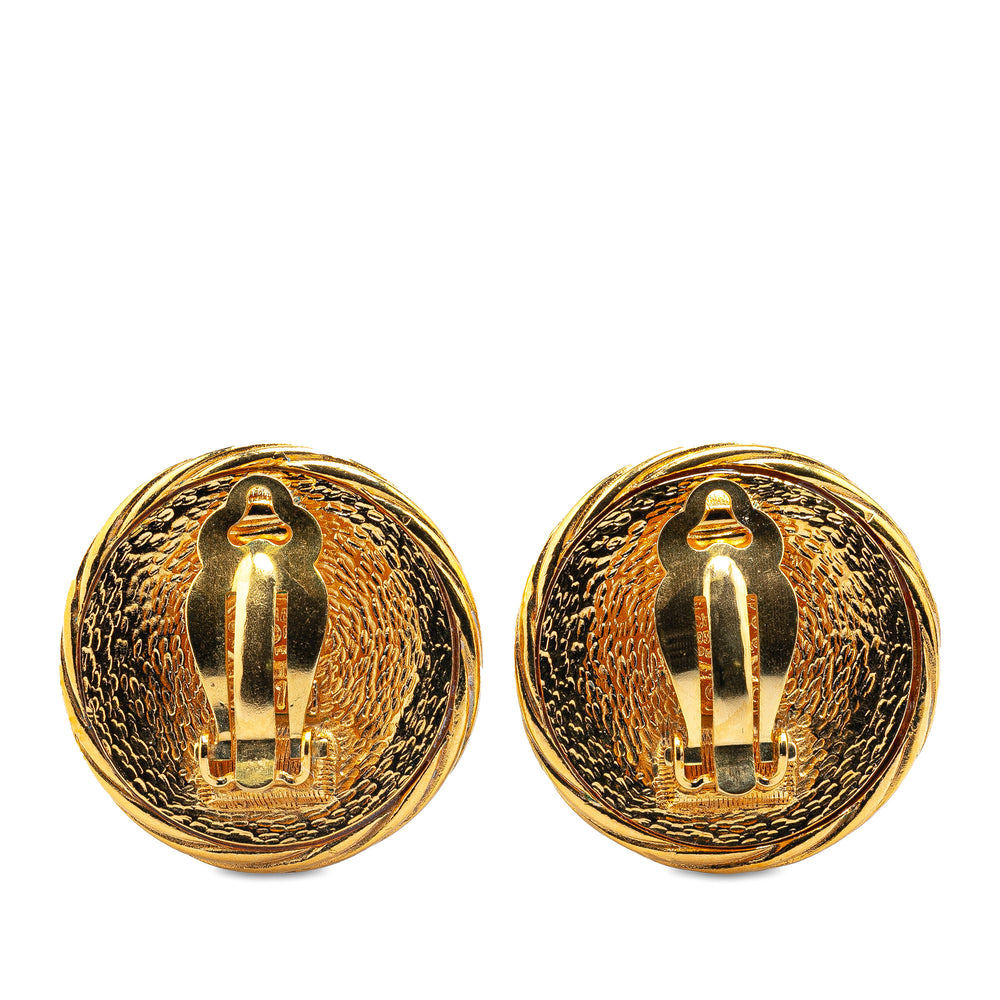 Gold Plated CC Clip On Earrings Gold - Gaby Paris