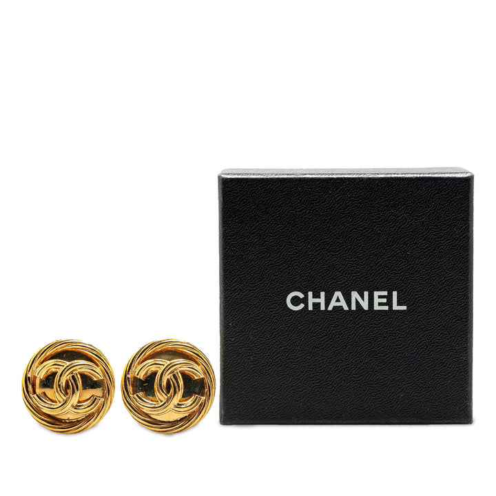 Gold Plated CC Clip On Earrings Gold - Gaby Paris