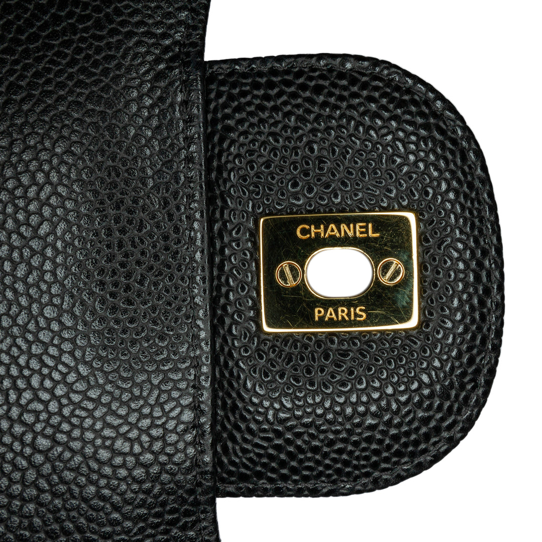 Jumbo Classic Caviar Double Flap Black - Gaby Paris