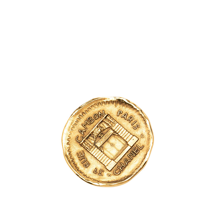 Chanel plaqué 31 Rue Cambon Rond Broche Doré – vue principale – GABY PARIS