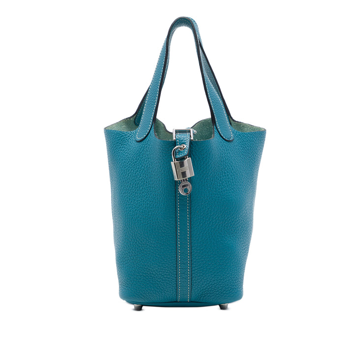 Hermès Sac à main Picotin Lock 18 Clémence Bleu – vue principale – GABY PARIS