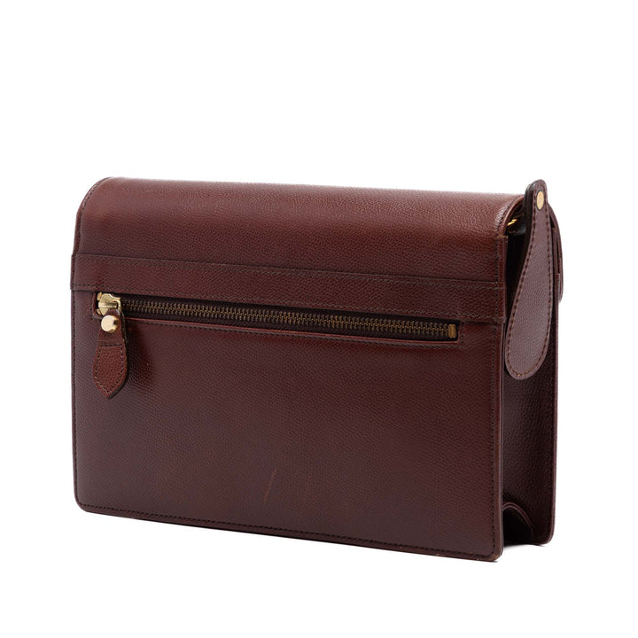 Saint Laurent Cuir de veau grainé à rabat Pochette
