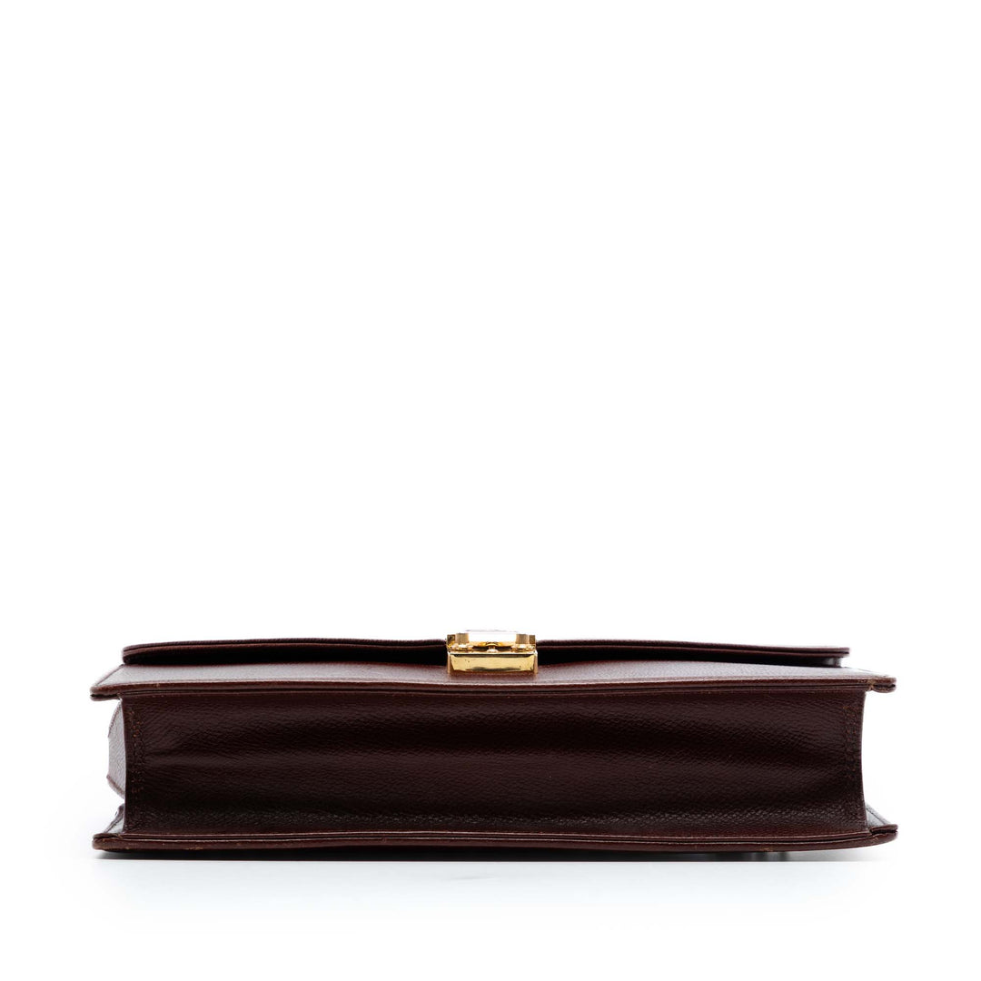 Saint Laurent Cuir de veau grainé à rabat Pochette