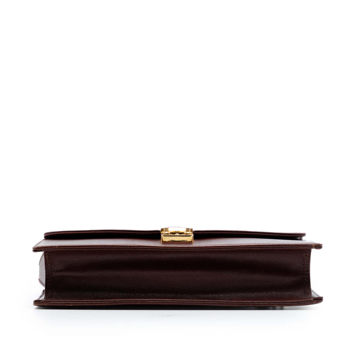 Saint Laurent Cuir de veau grainé à rabat Pochette