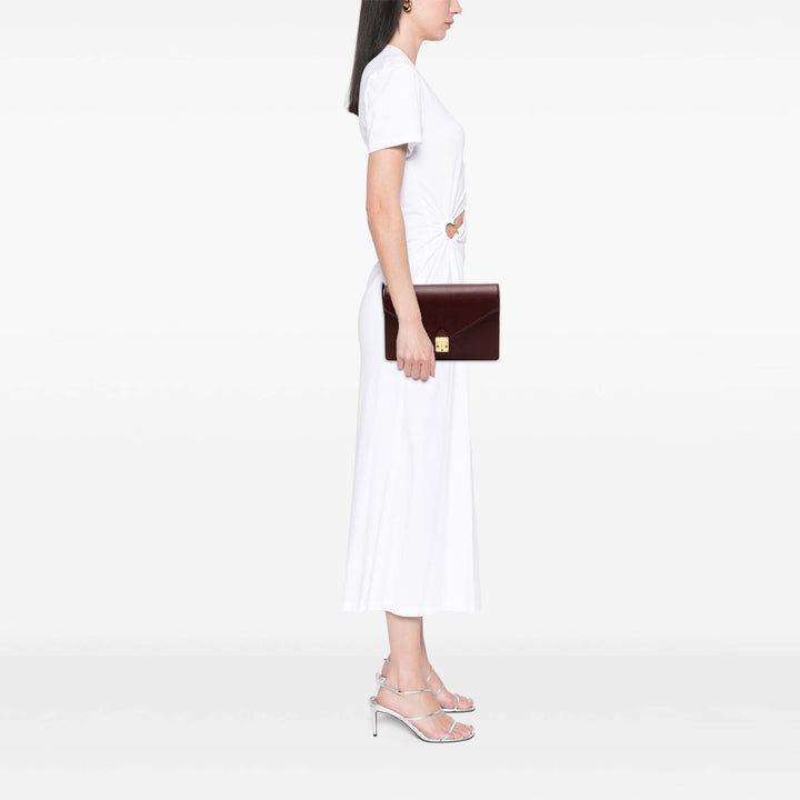 Saint Laurent Cuir de veau grainé à rabat Pochette