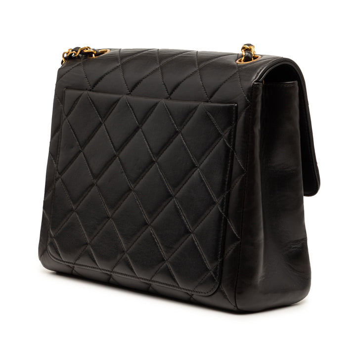 Chanel Carré Matelassé Straight Rabat simple Petit Cuir d'agneau