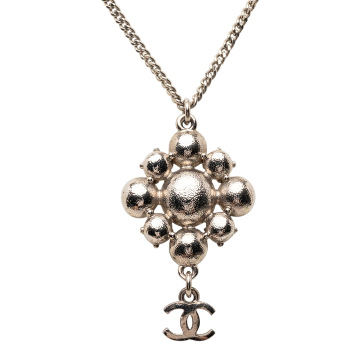 Chanel Brass CC Strass Pendant Collier
