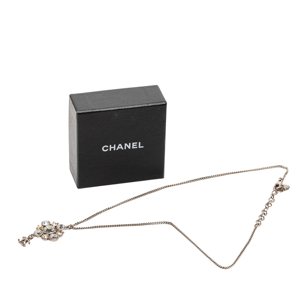 Chanel Brass CC Strass Pendant Collier