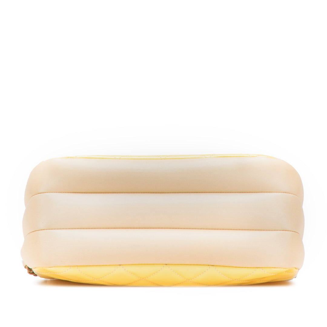 Chanel Matelassé Cuir verni Chain Double Zip Sac porté croisé