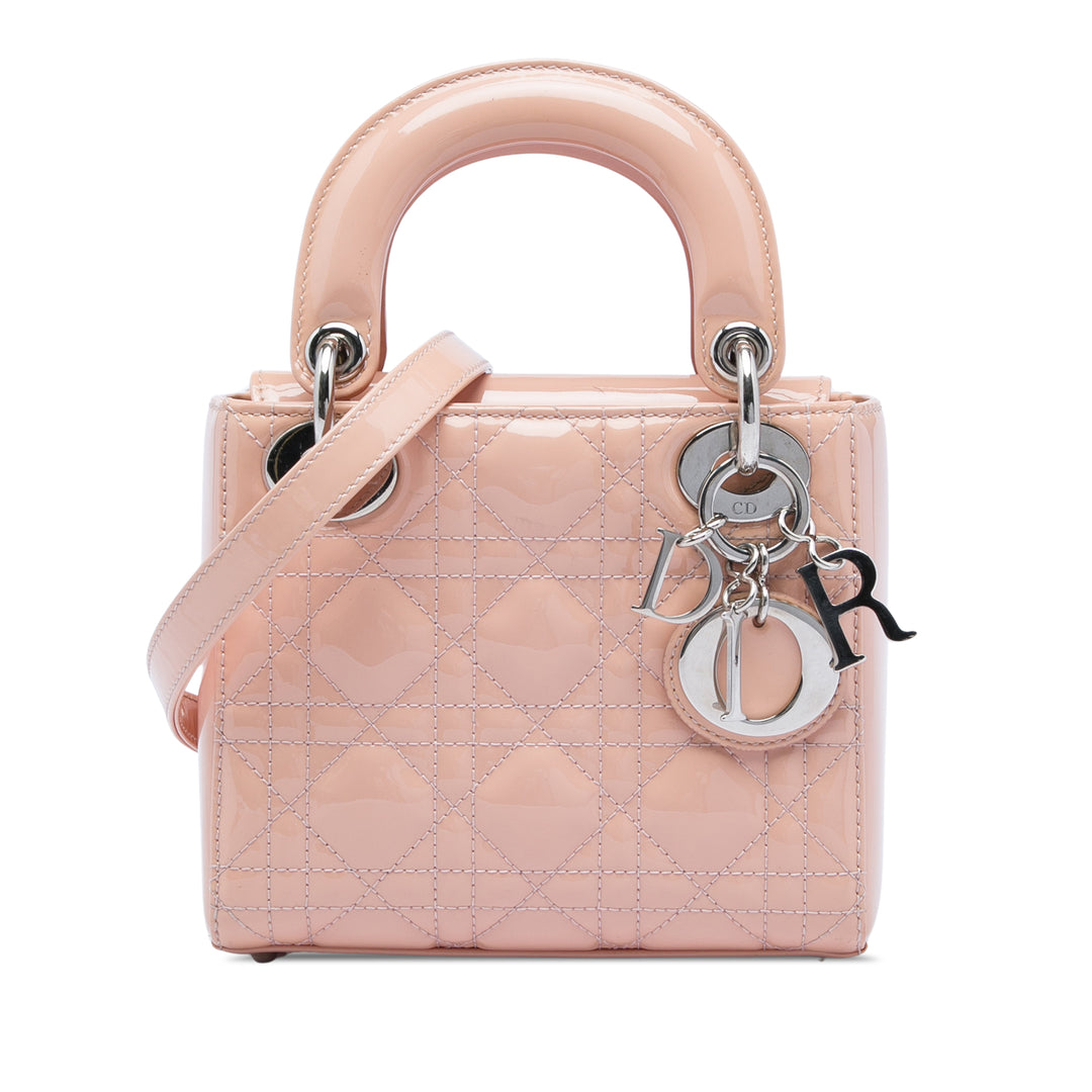 Dior Mini Cuir verni Cannage Lady Dior