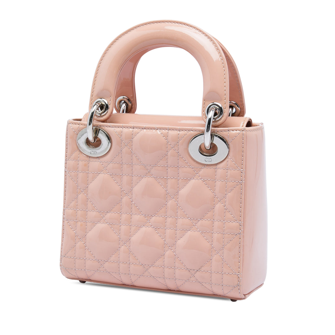 Dior Mini Cuir verni Cannage Lady Dior