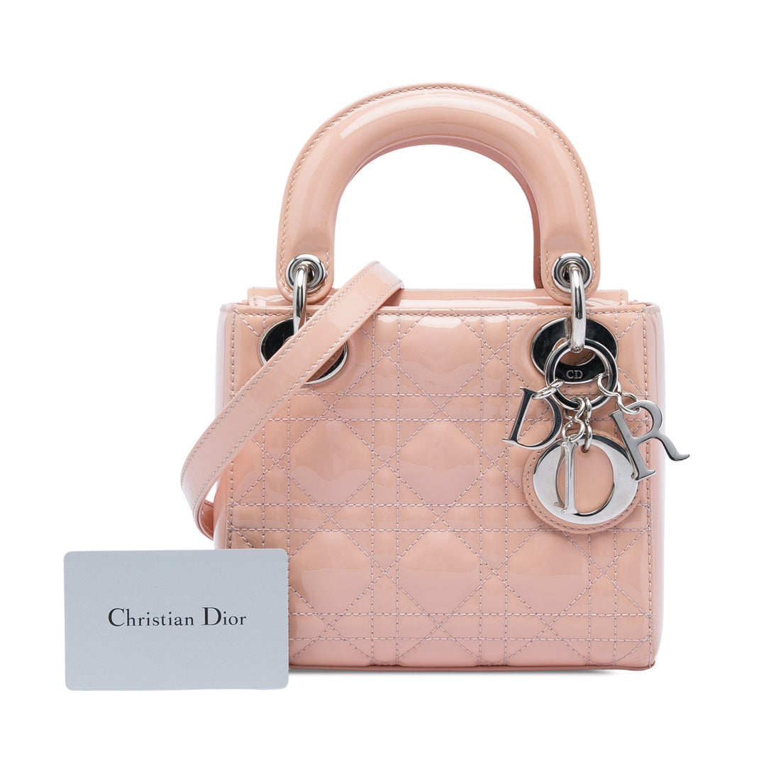 Dior Mini Cuir verni Cannage Lady Dior