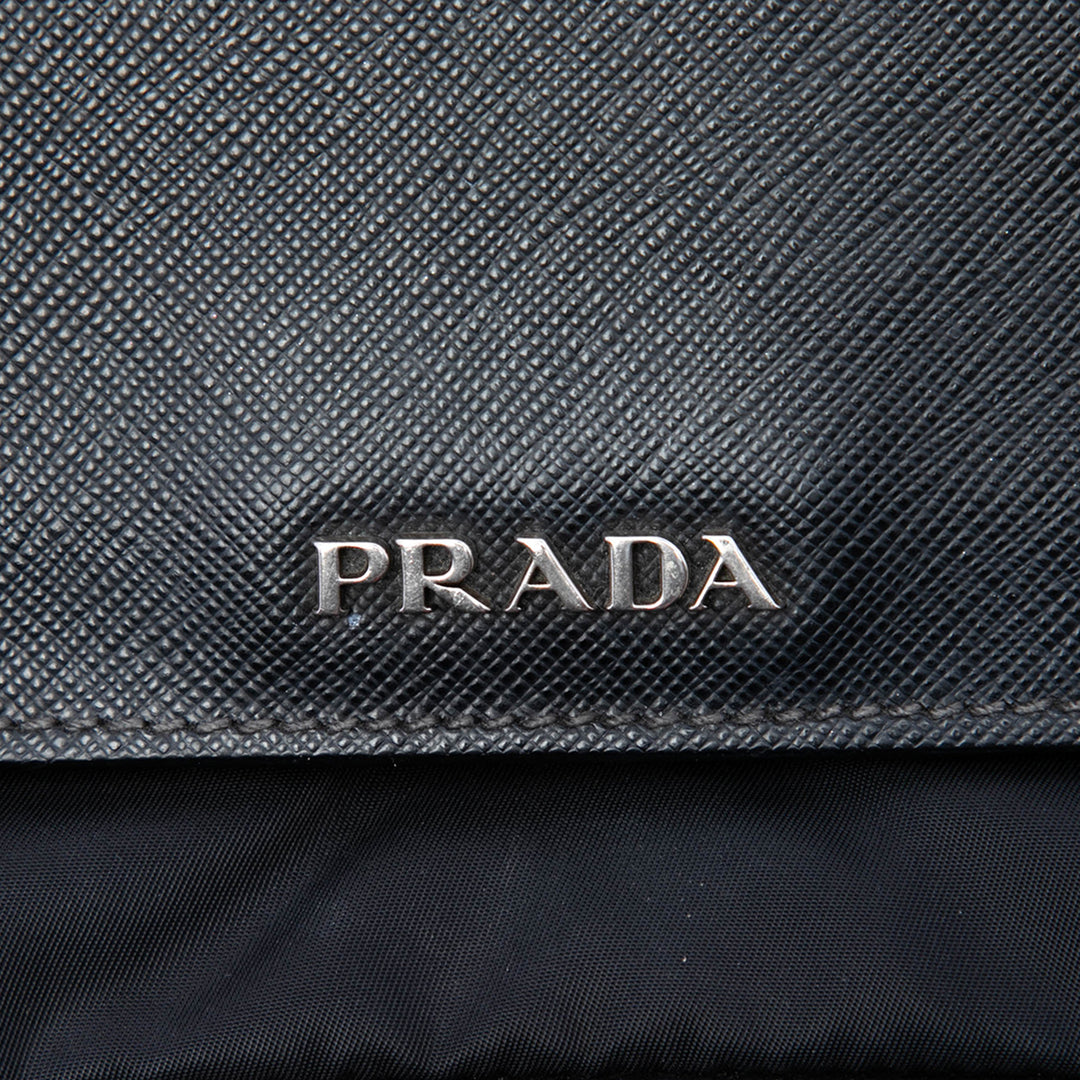Prada Saffiano Lux et Tessuto Chain Sac porté croisé