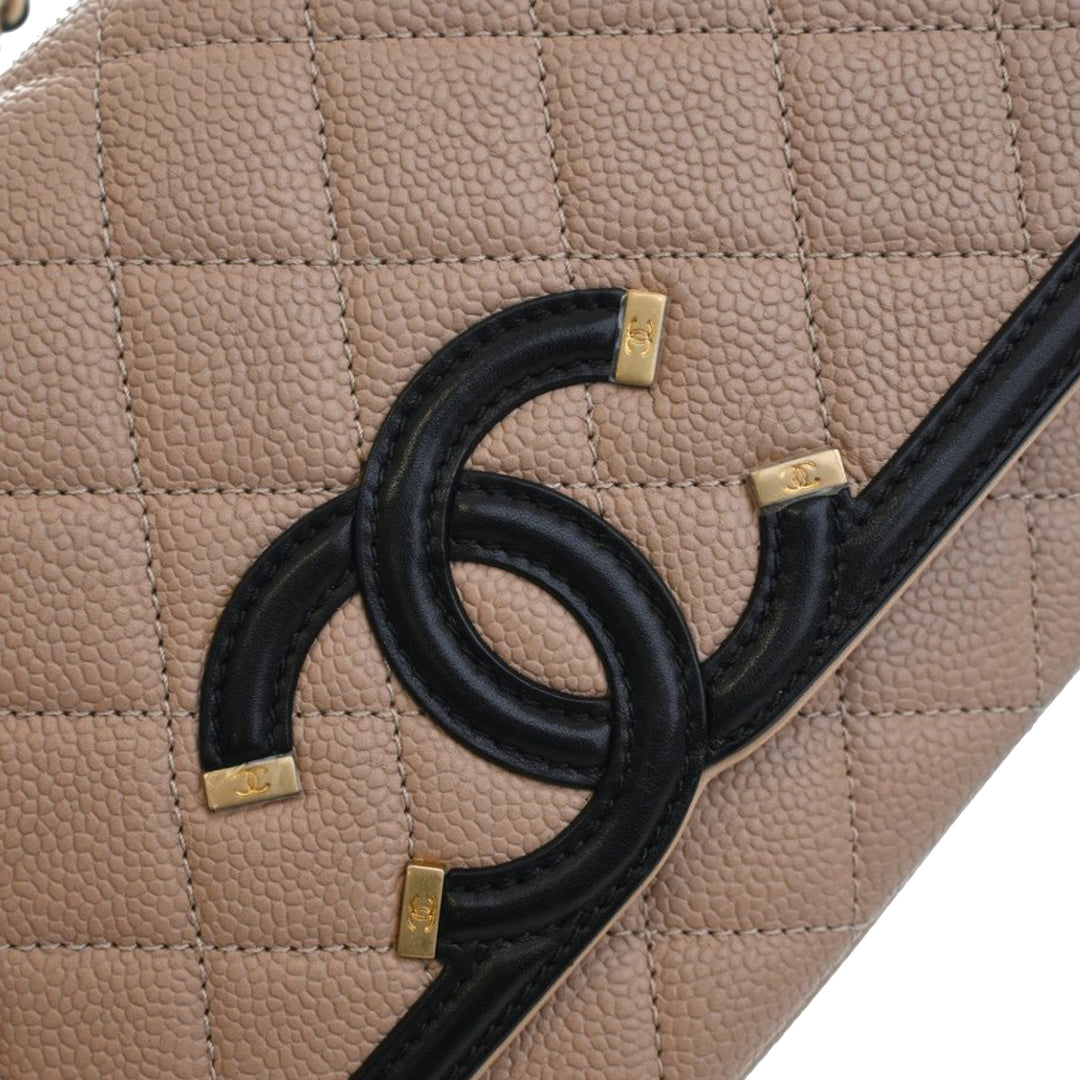 Chanel Small Bicolor Caviar CC Filigree à rabat
