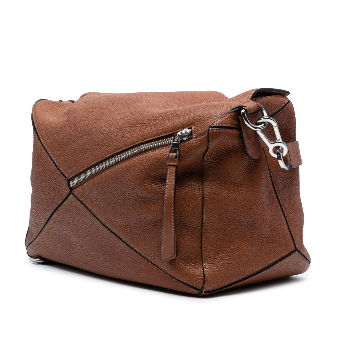LOEWE Large Cuir de veau Puzzle Sac cartable Marron