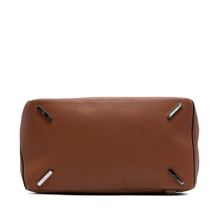 LOEWE Large Cuir de veau Puzzle Sac cartable Marron