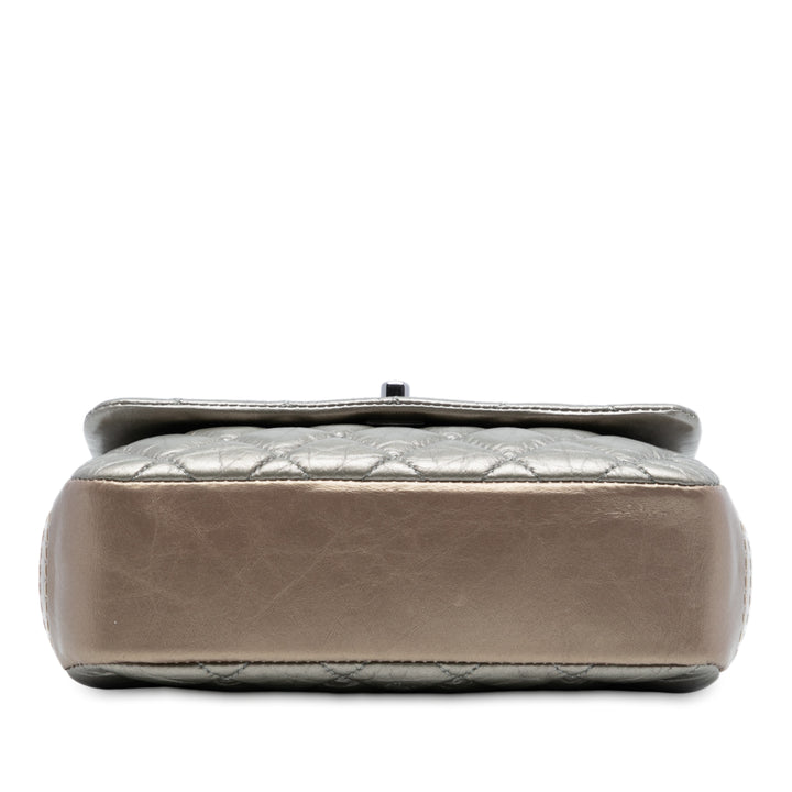 Chanel Mini Matelassé Metallic Cuir de veau Lady Perley à rabat