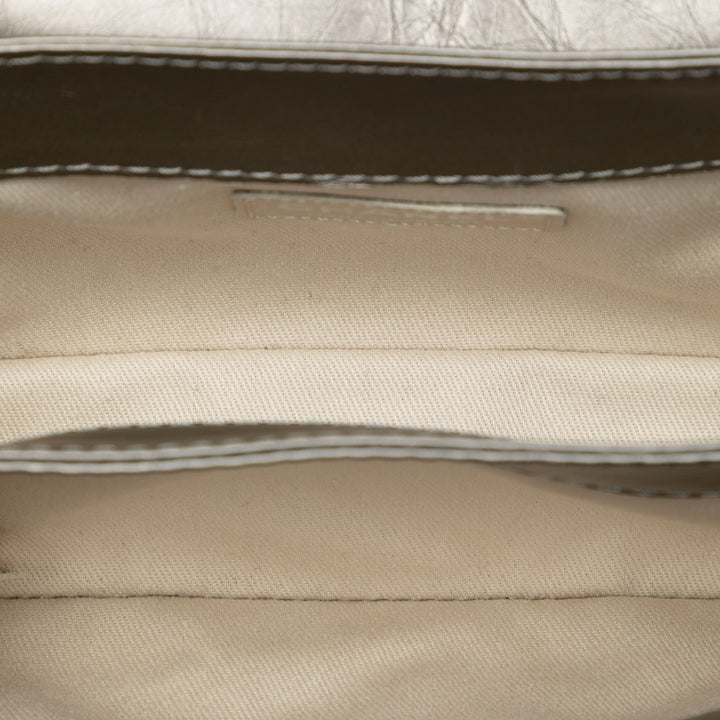 Chanel Mini Matelassé Metallic Cuir de veau Lady Perley à rabat