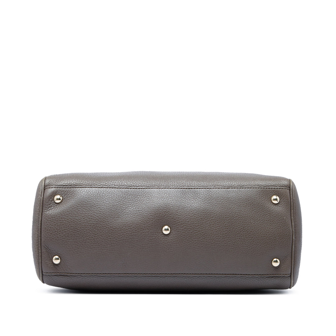 Bamboo Cabas Moyen Cuir de veau Marron