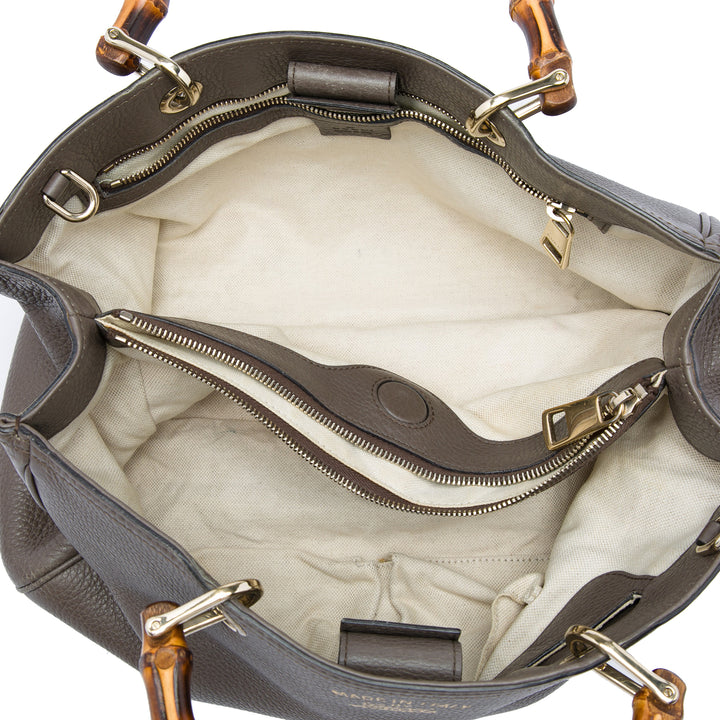 Bamboo Cabas Moyen Cuir de veau Marron