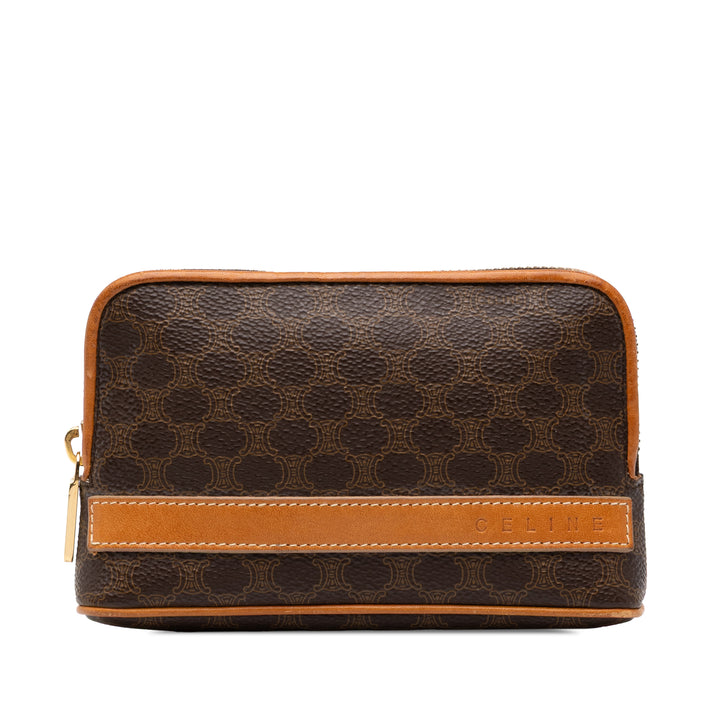 Celine Macadam Trousse de maquillage Toile enduite Marron – vue principale – GABY PARIS