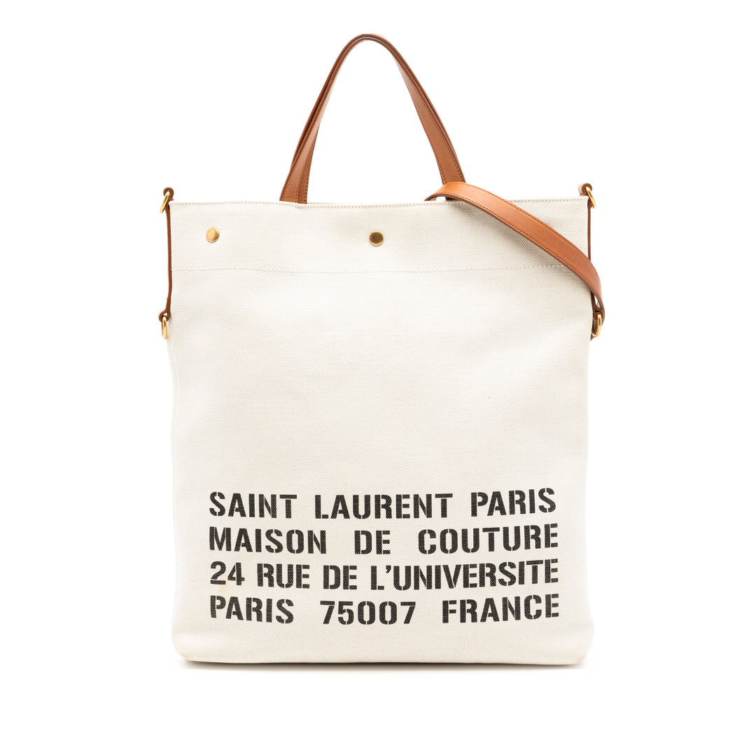Saint Laurent Stencil Logo Cabas Toile