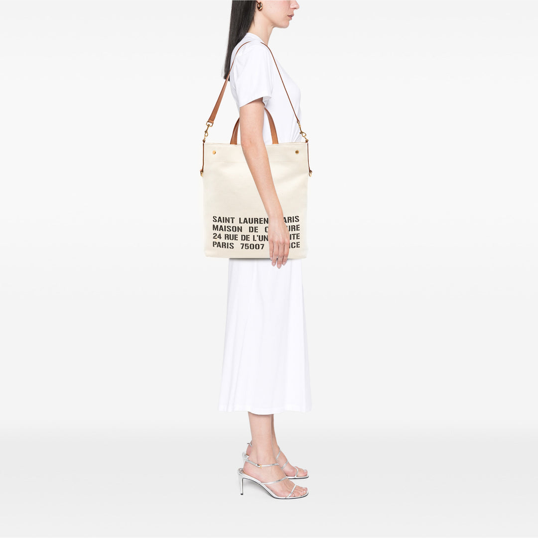 Saint Laurent Stencil Logo Cabas Toile