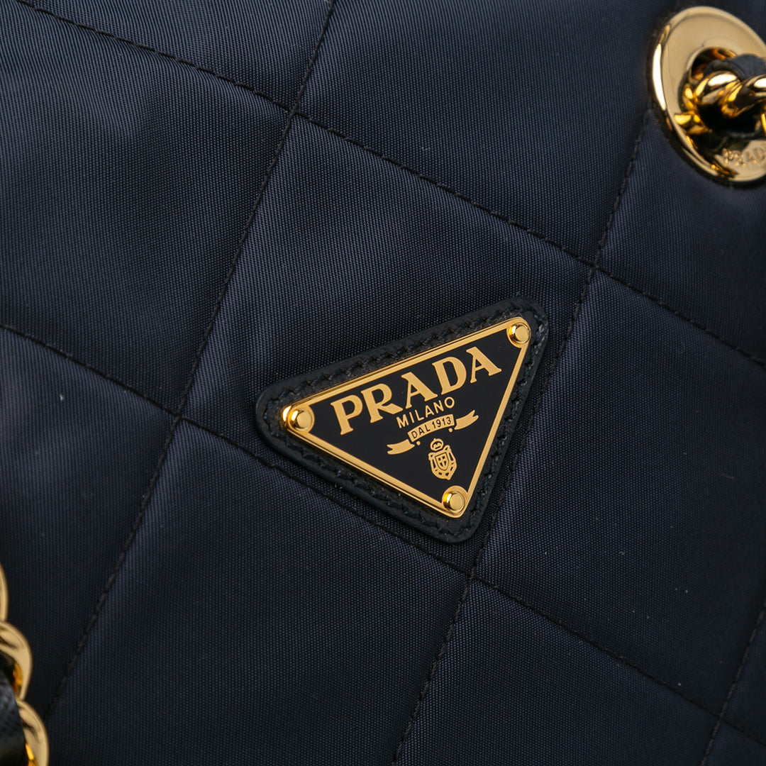 Prada Medium Re Nylon Re Edition 1995 Chain Tote Blue - GABY PARIS