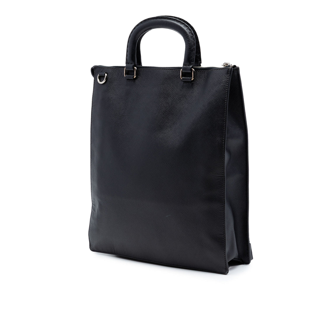 Prada Saffiano Lux Front Pocket Convertible Cabas