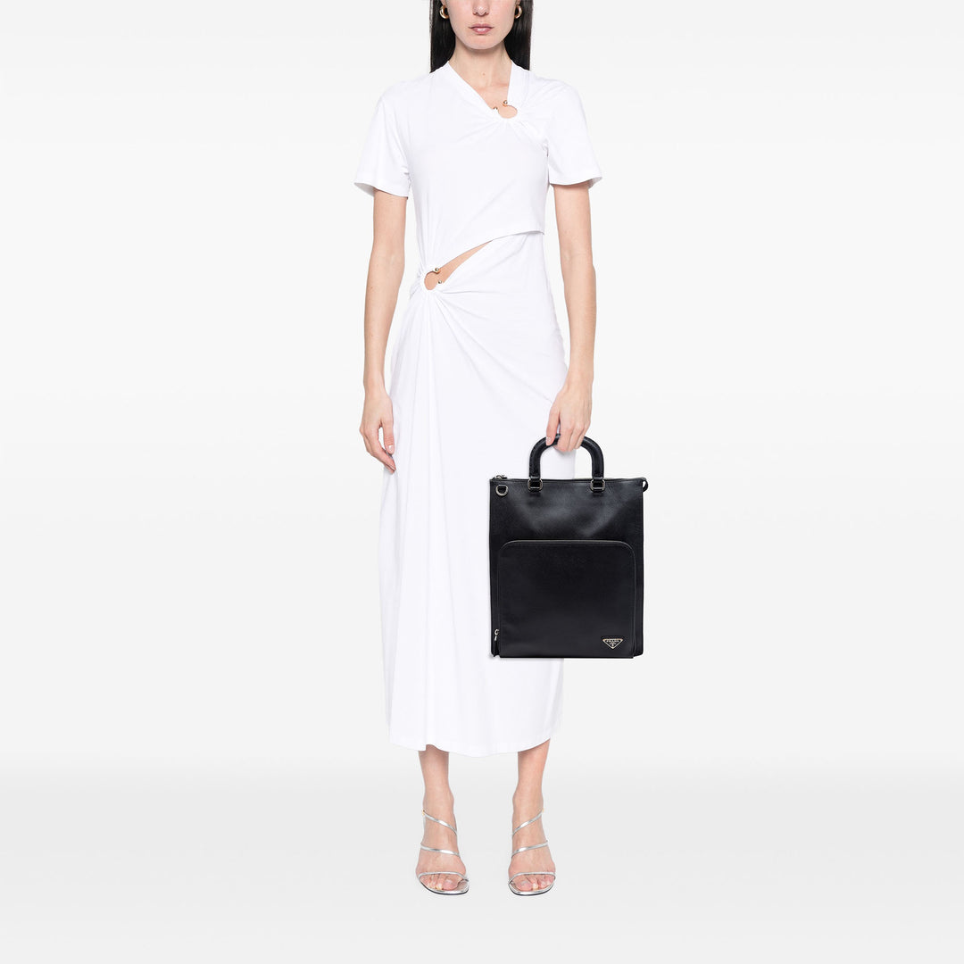 Prada Saffiano Lux Front Pocket Convertible Cabas