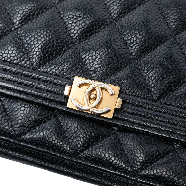 Chanel Matelassé Caviar Boy Wallet on Chain