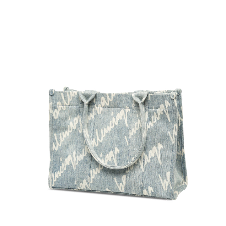 Balenciaga Sac à main Scribble Logo Hardware Jean Petit Bleu – vue 2 – GABY PARIS