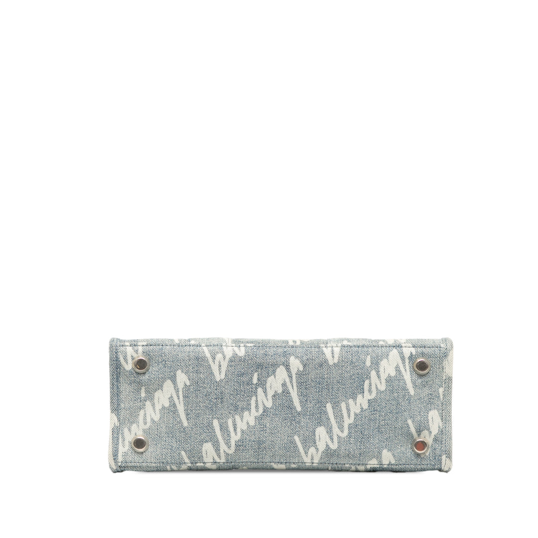 Balenciaga Sac à main Scribble Logo Hardware Jean Petit Bleu – vue 3 – GABY PARIS