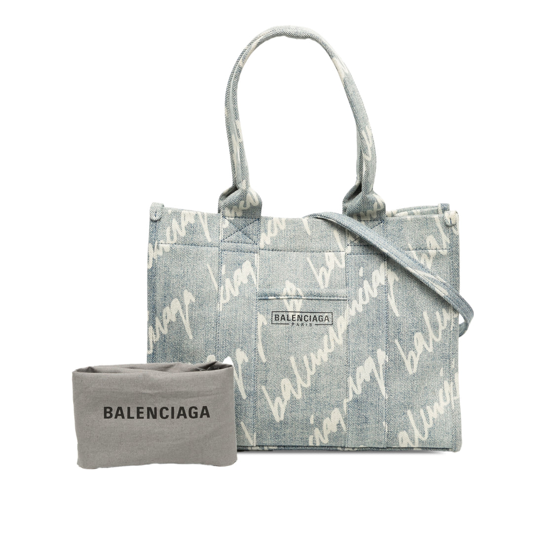 Balenciaga Sac à main Scribble Logo Hardware Jean Petit Bleu – vue 6 – GABY PARIS