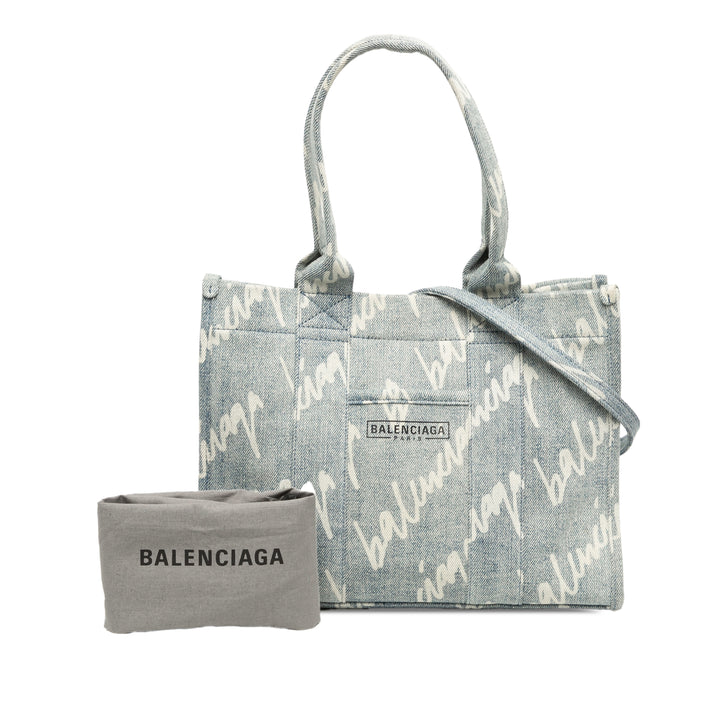 Balenciaga Sac à main Scribble Logo Hardware Jean Petit Bleu – vue 6 – GABY PARIS
