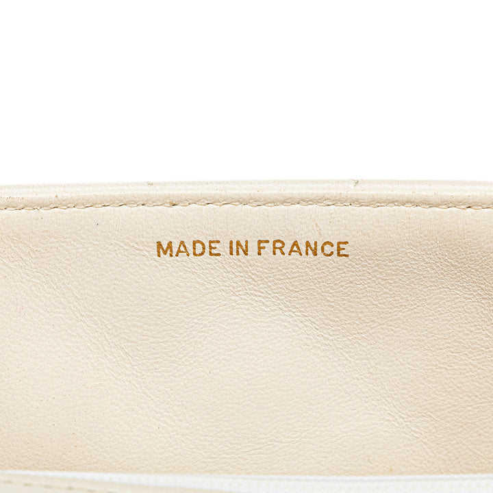 Mini Square Classic Lambskin Single Flap White - Gaby Paris