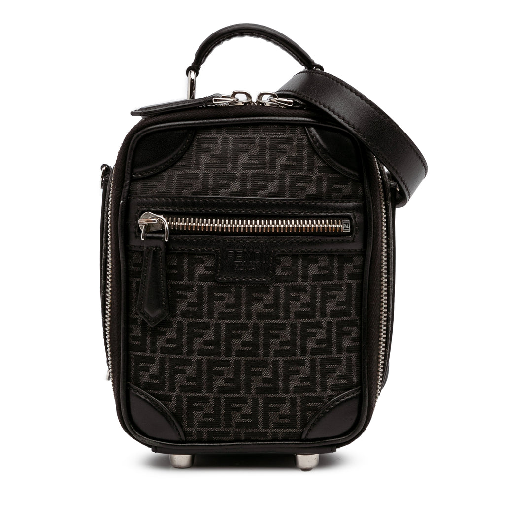 Mini Zucchino Recycled Jacquard Trolley Satchel Black - Gaby Paris